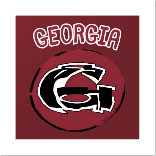 American Football Player of Georgia Football Team Spirit Posters and Art